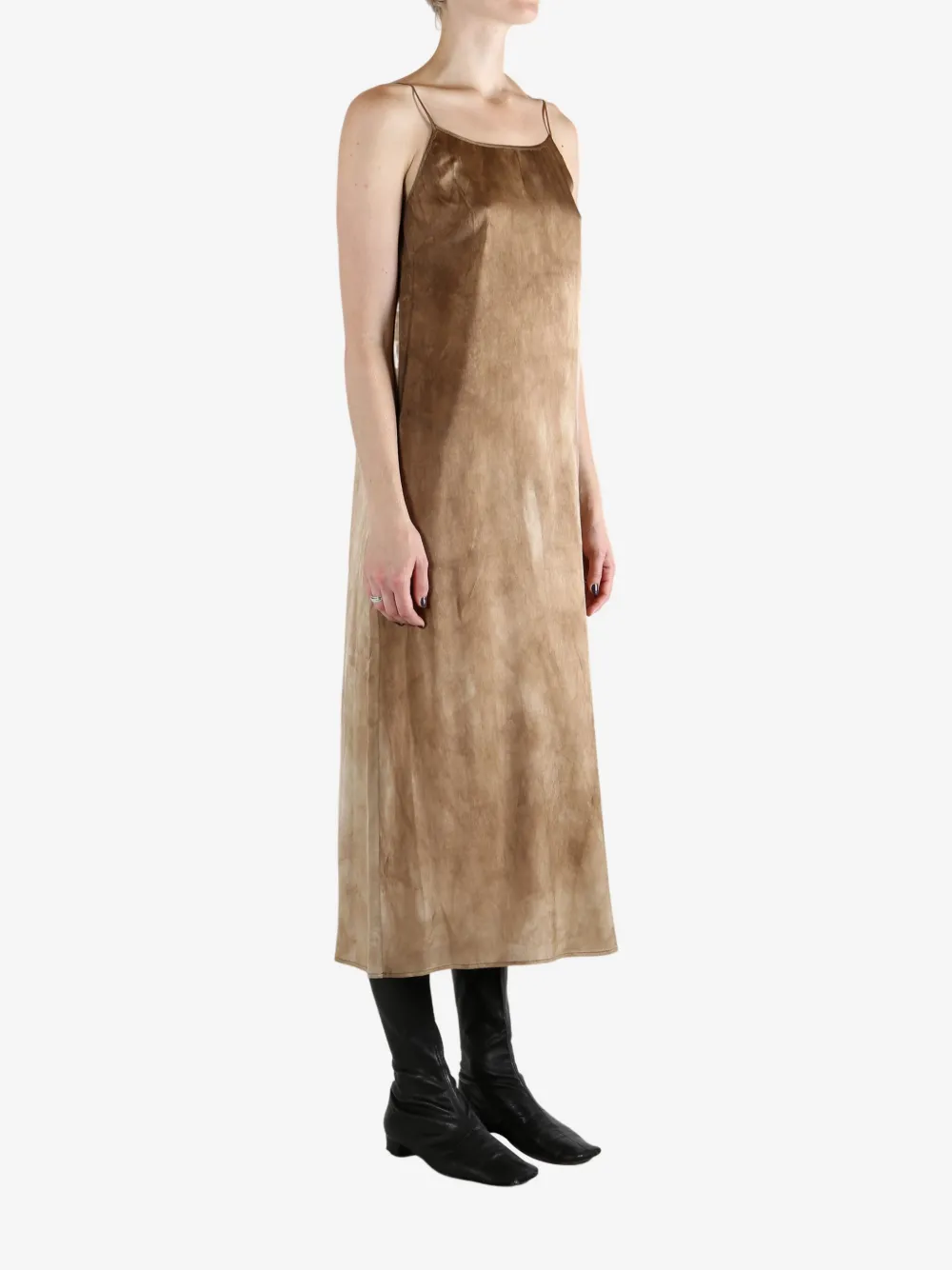 Uma Wang Spaghetti Strap Dress In Brown