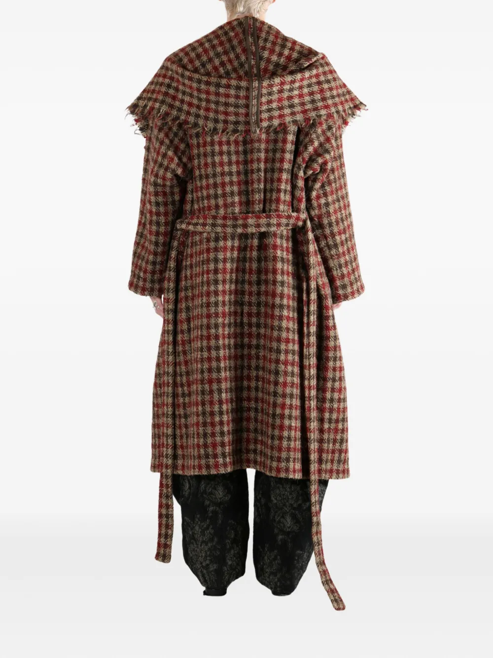 Uma Wang Checked Oversized Coat In Multi