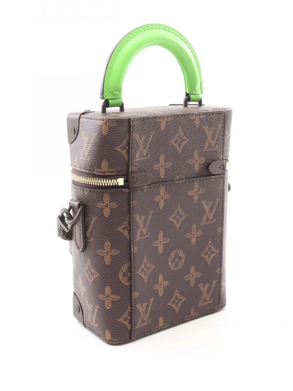 Pre-owned Louis Vuitton 2021-2025 Monogram Vertical Box Trunk Satchel In Brown