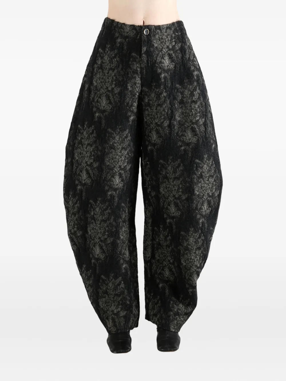 Uma Wang abstract-pattern trousers - Zwart