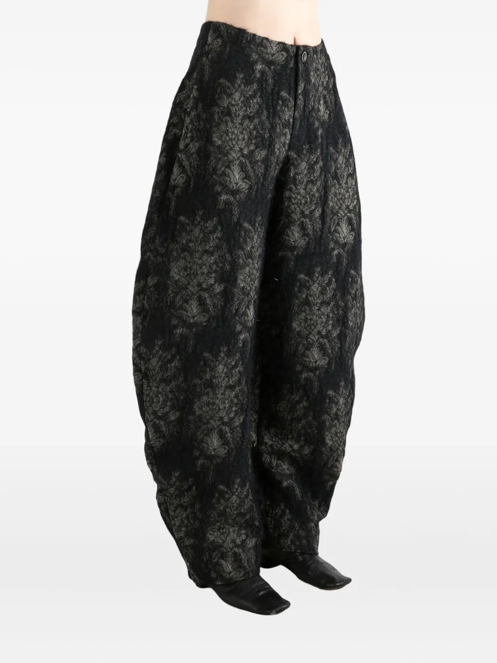 Uma Wang Broek met abstract patroon Zwart