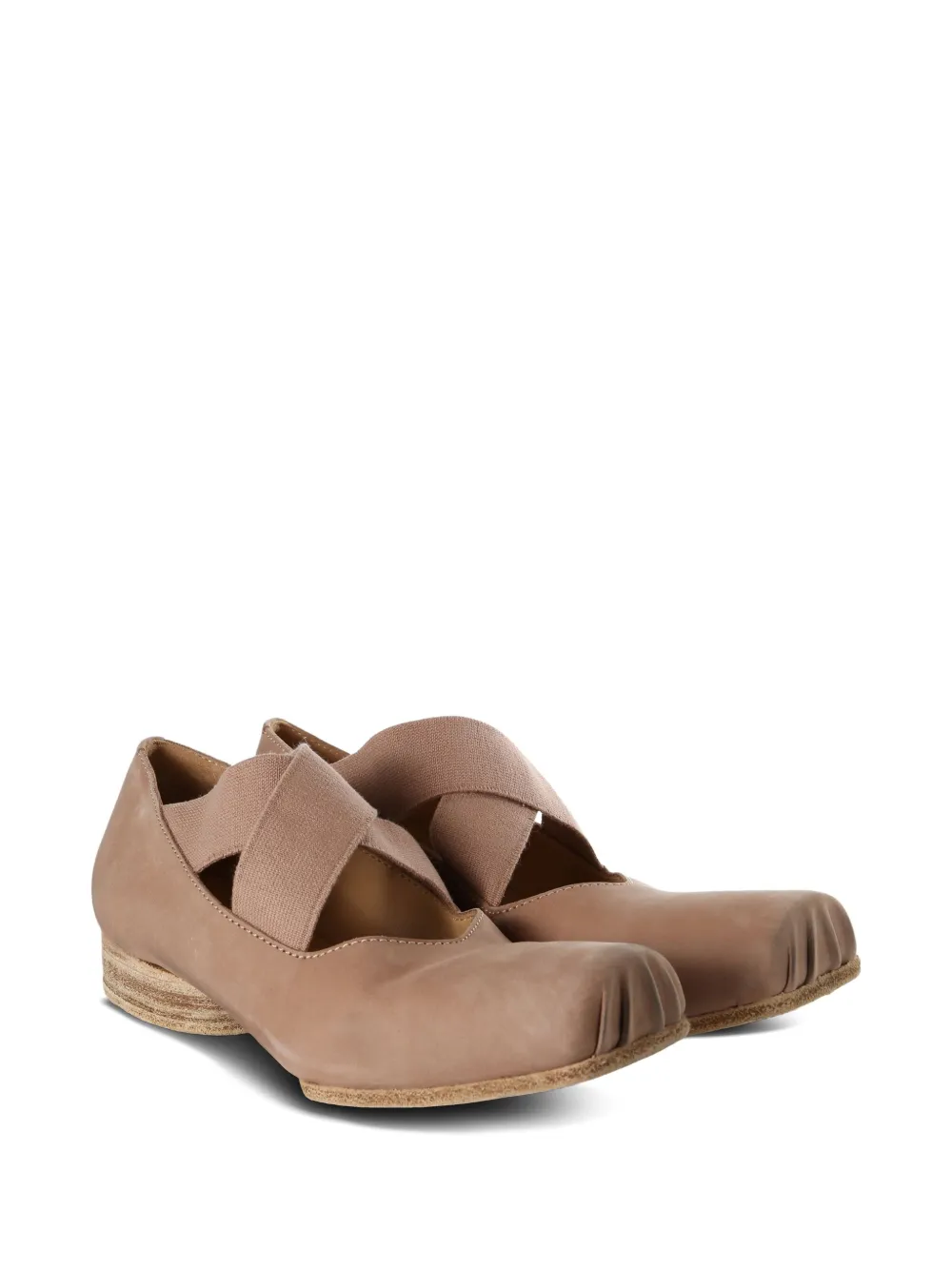Uma Wang crossover-strap ballet flats - Beige