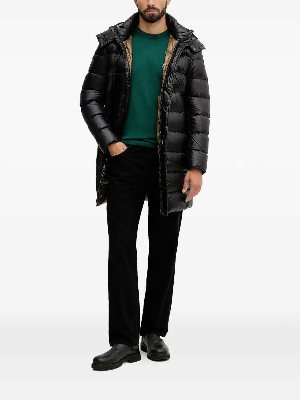 MC2 Saint Barth Trui met geborduurd detail en ronde hals - Groen