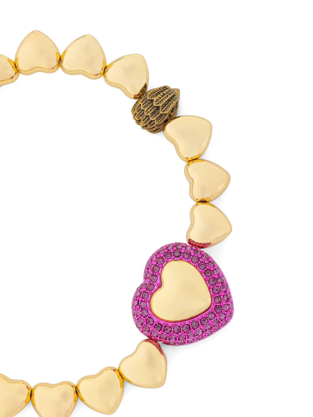 Kurt Geiger Beaded Heart Bracelet In Gold