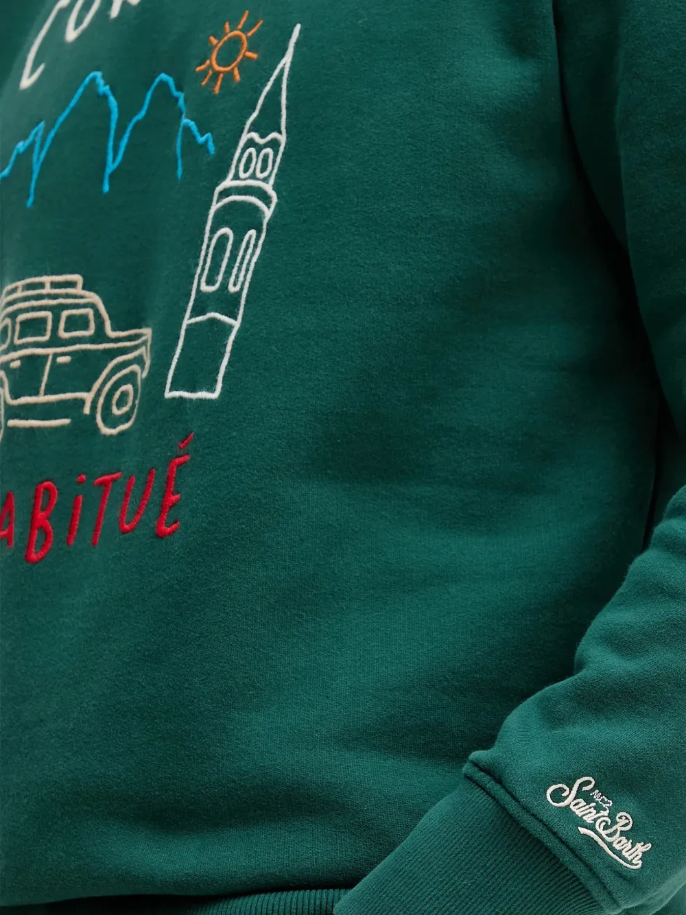 MC2 Saint Barth x Peanuts sweater met borduurwerk Groen