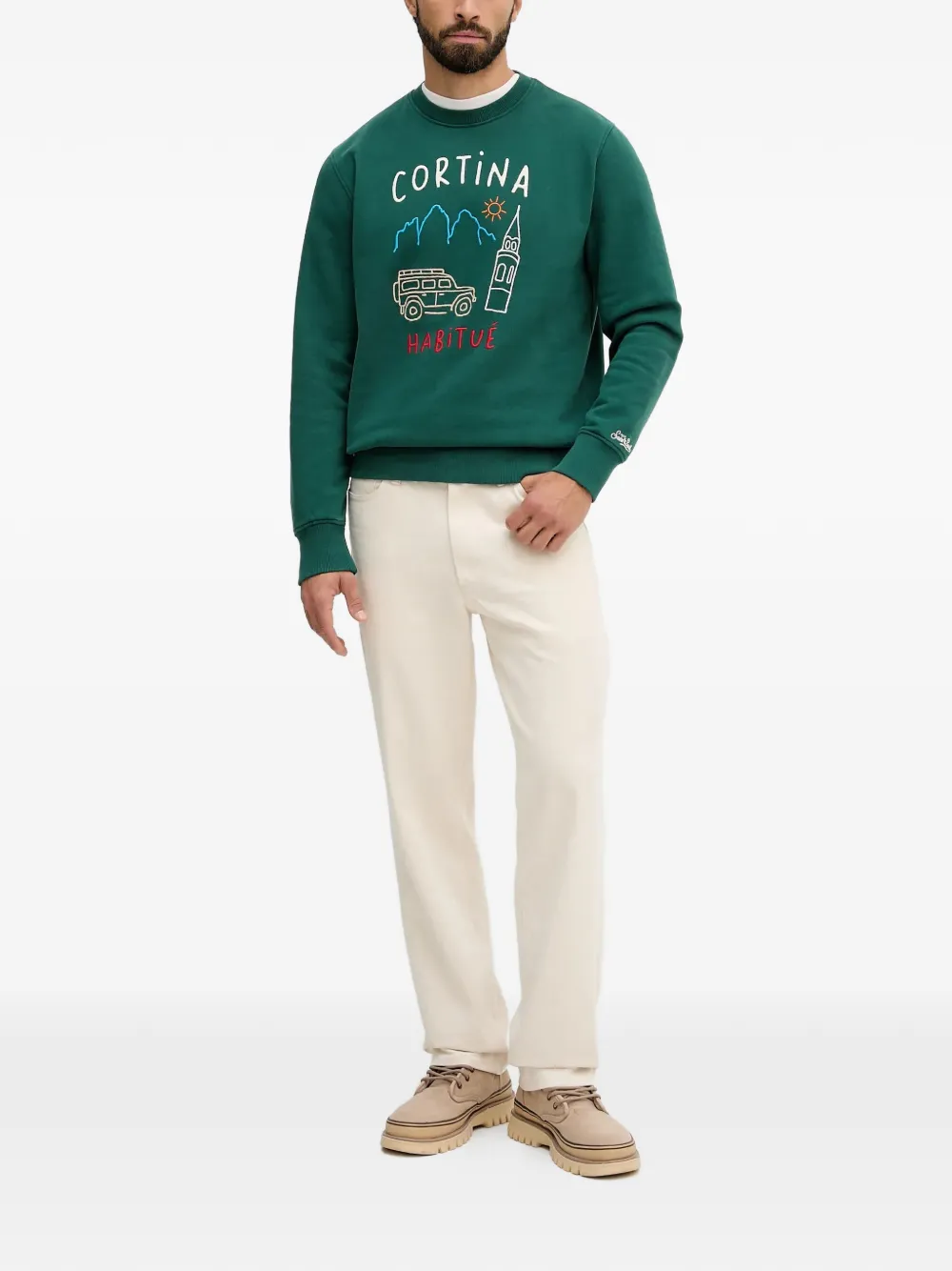 MC2 Saint Barth x Peanuts sweater met borduurwerk Groen