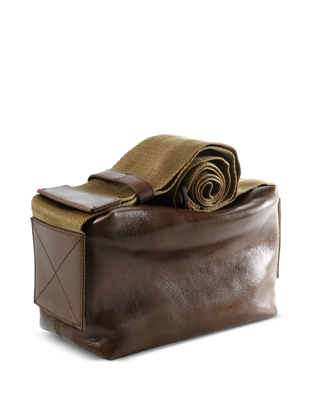 Uma Wang Leren schoudertas Bruin