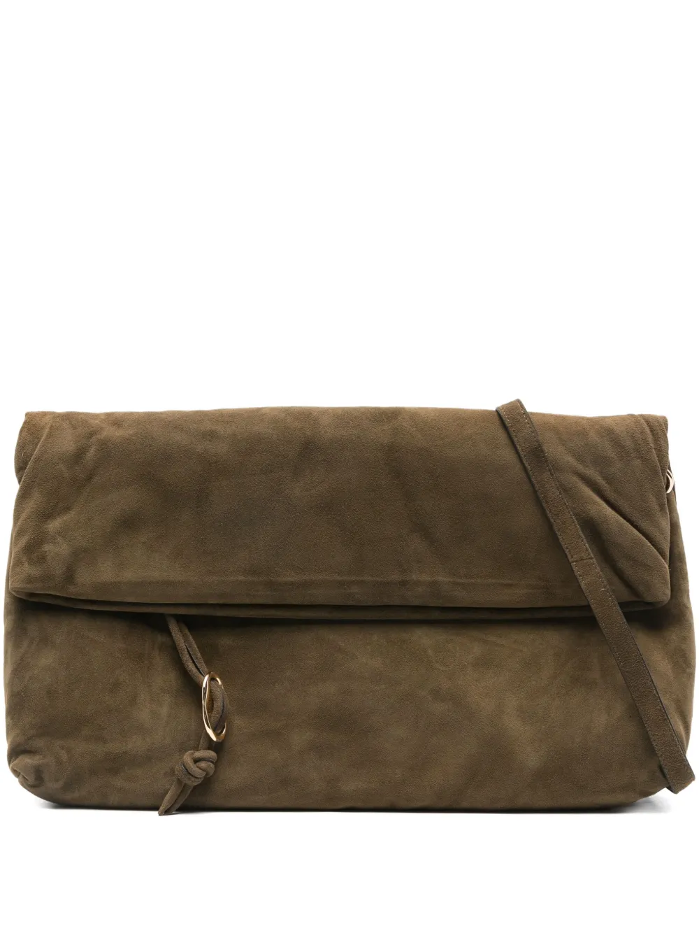 Tela Flap Ring Crossbody Bag In Green