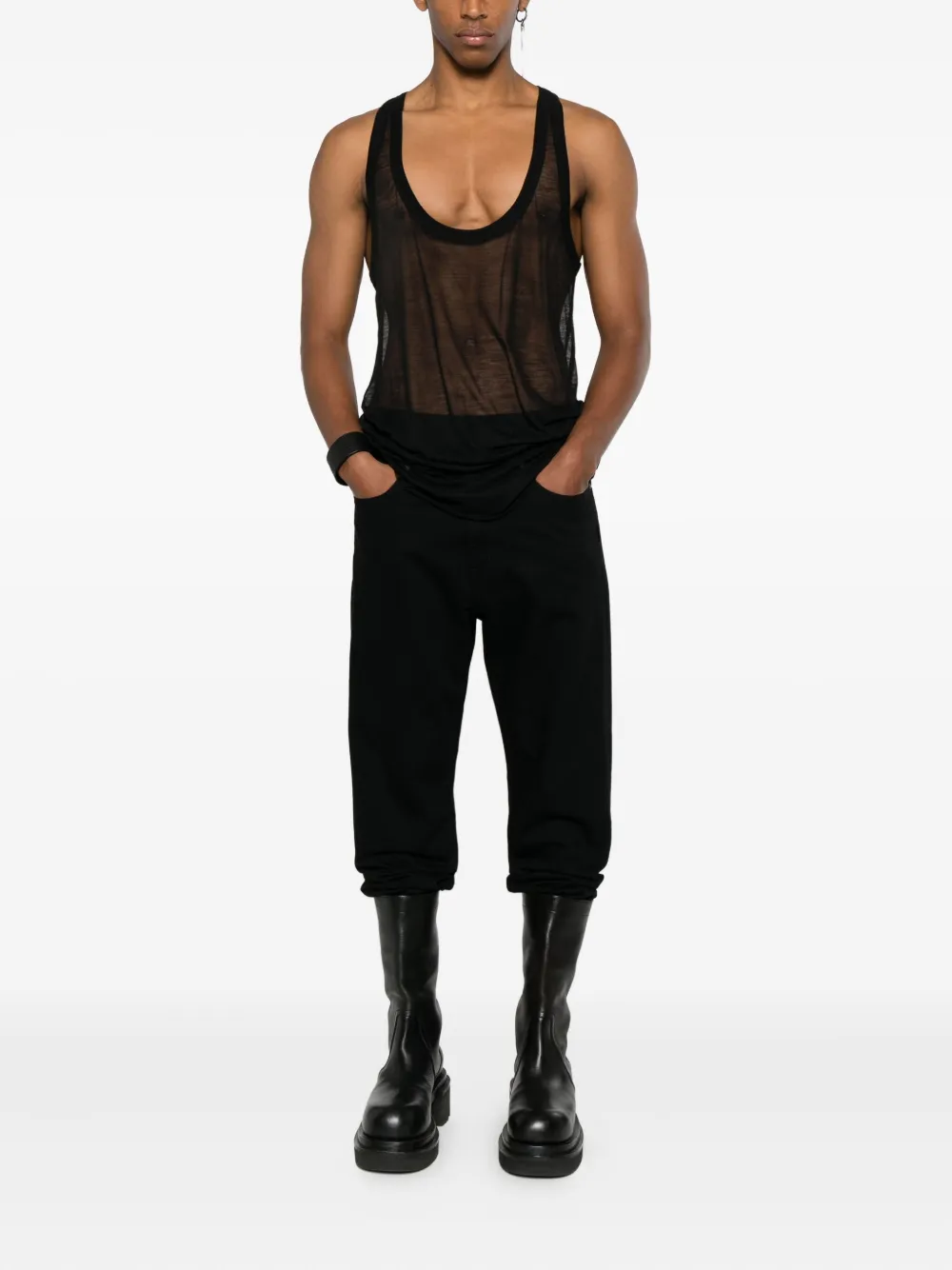 Rick Owens round-neck tank top - Zwart