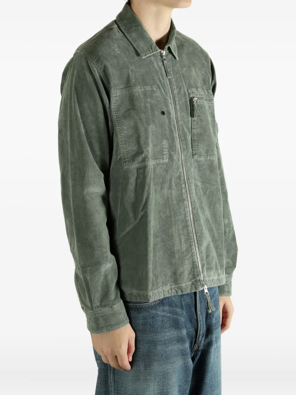 C.p. Company Zip-up Shirt In Green
