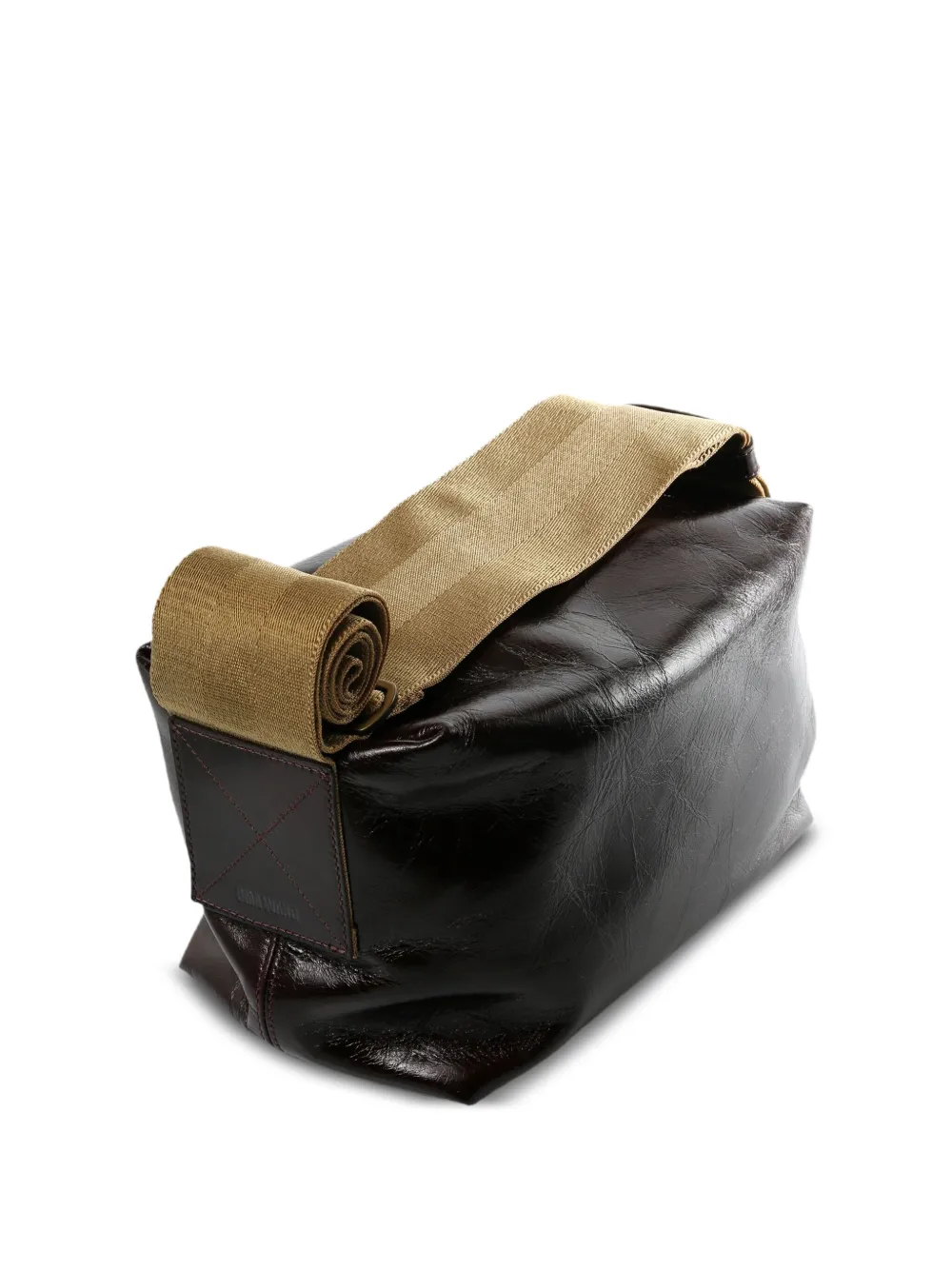 Uma Wang Leren schoudertas Zwart