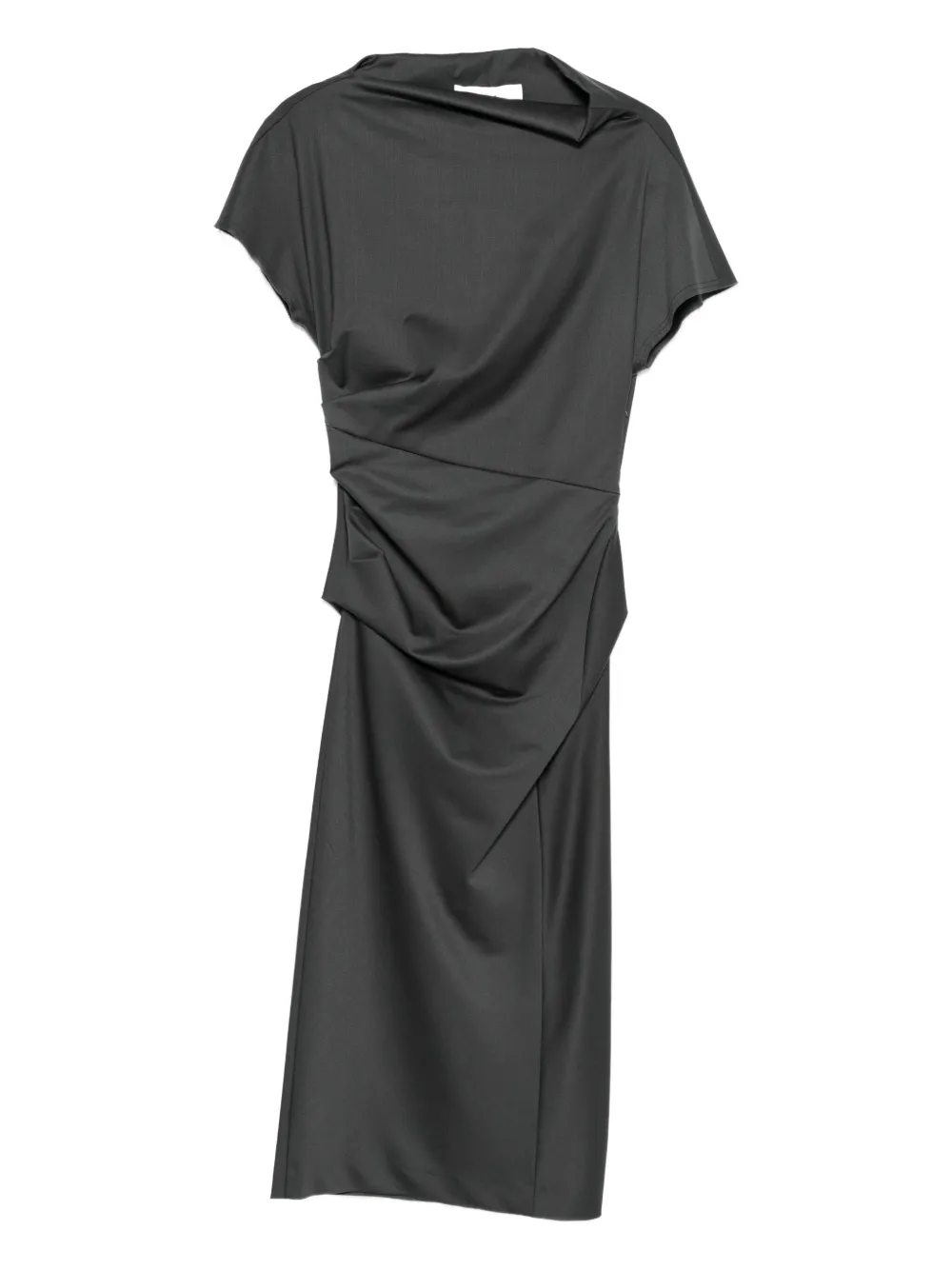 Tela ruched-detail midi dress - Grigio