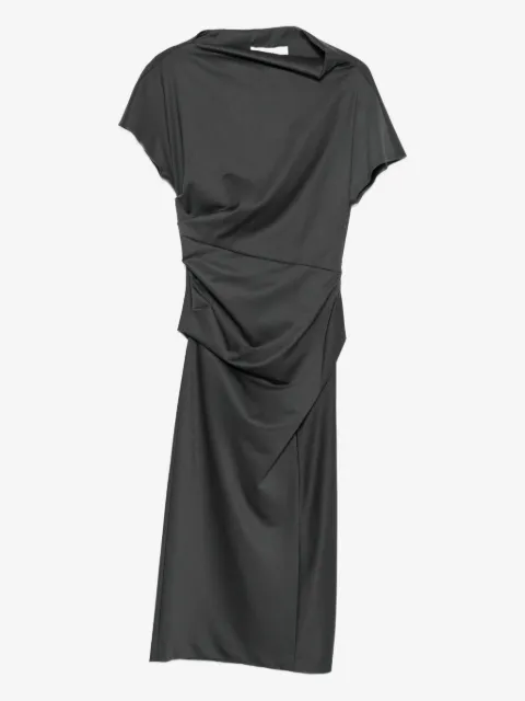 Tela vestido midi con detalle fruncido