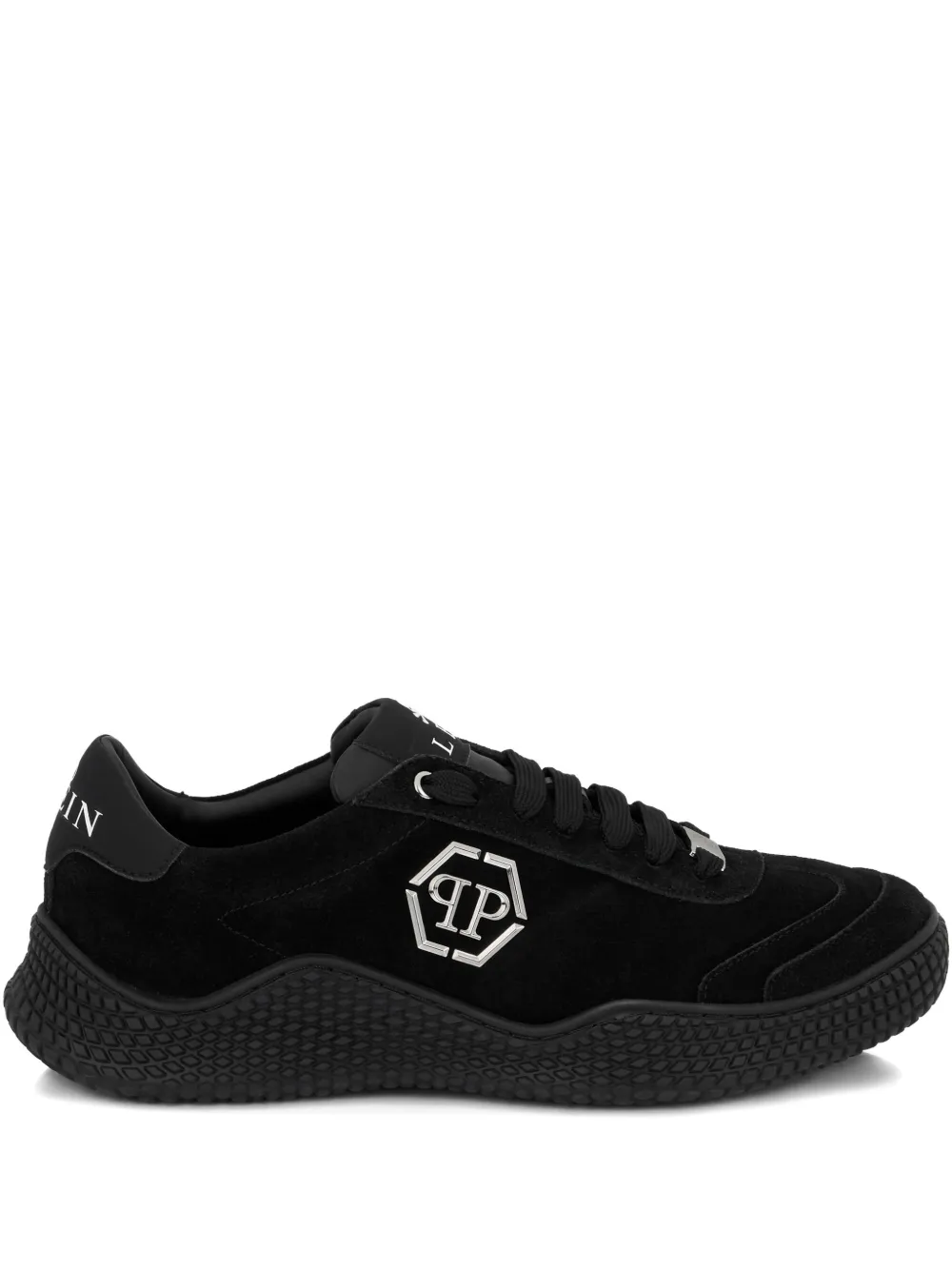 Philipp Plein suede hexagon runner trainers | Black | Image 1