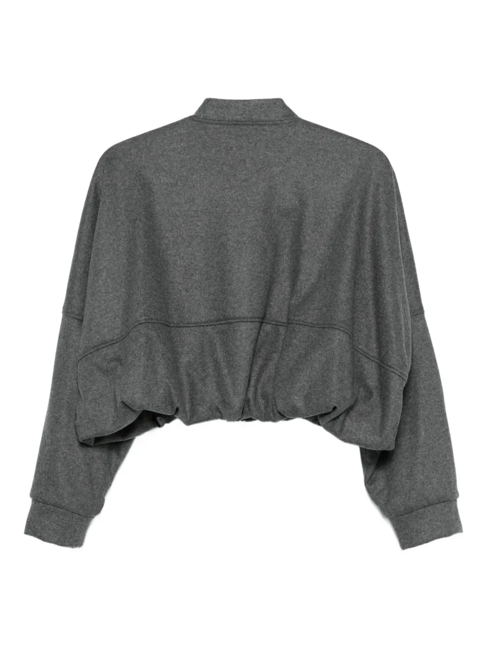 Tela Flannel Cropped Bomber Jacket In Gray