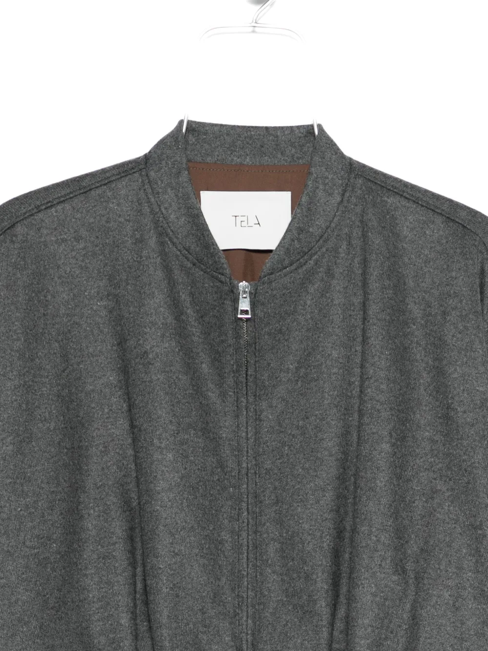 Tela Flannel Cropped Bomber Jacket In Gray