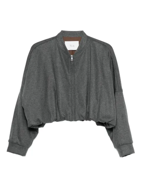 Tela chamarra bomber corta