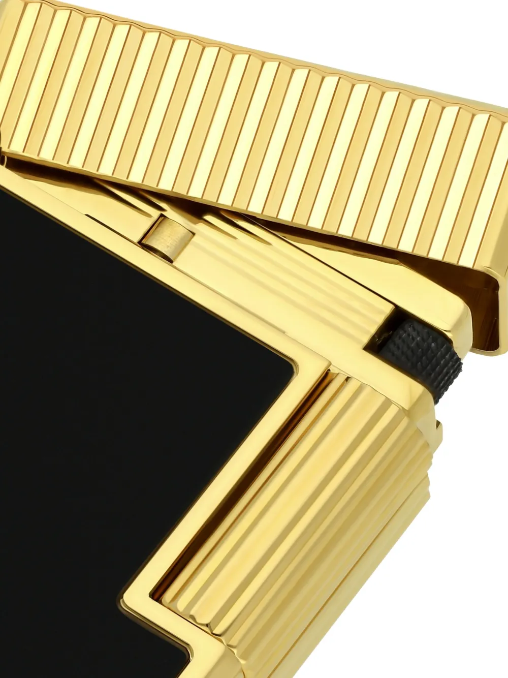 St Dupont Ligne 2 Ribbed Lighter In Gold