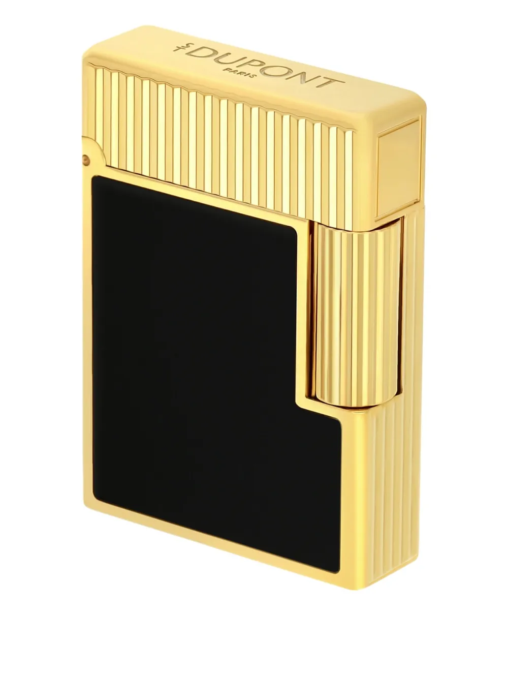St Dupont Ligne 2 Ribbed Lighter In Gold