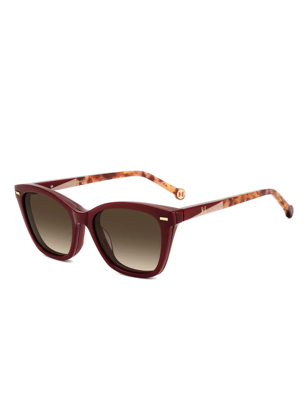 Carolina Herrera Clip Tortoiseshell Glasses In Burgundy
