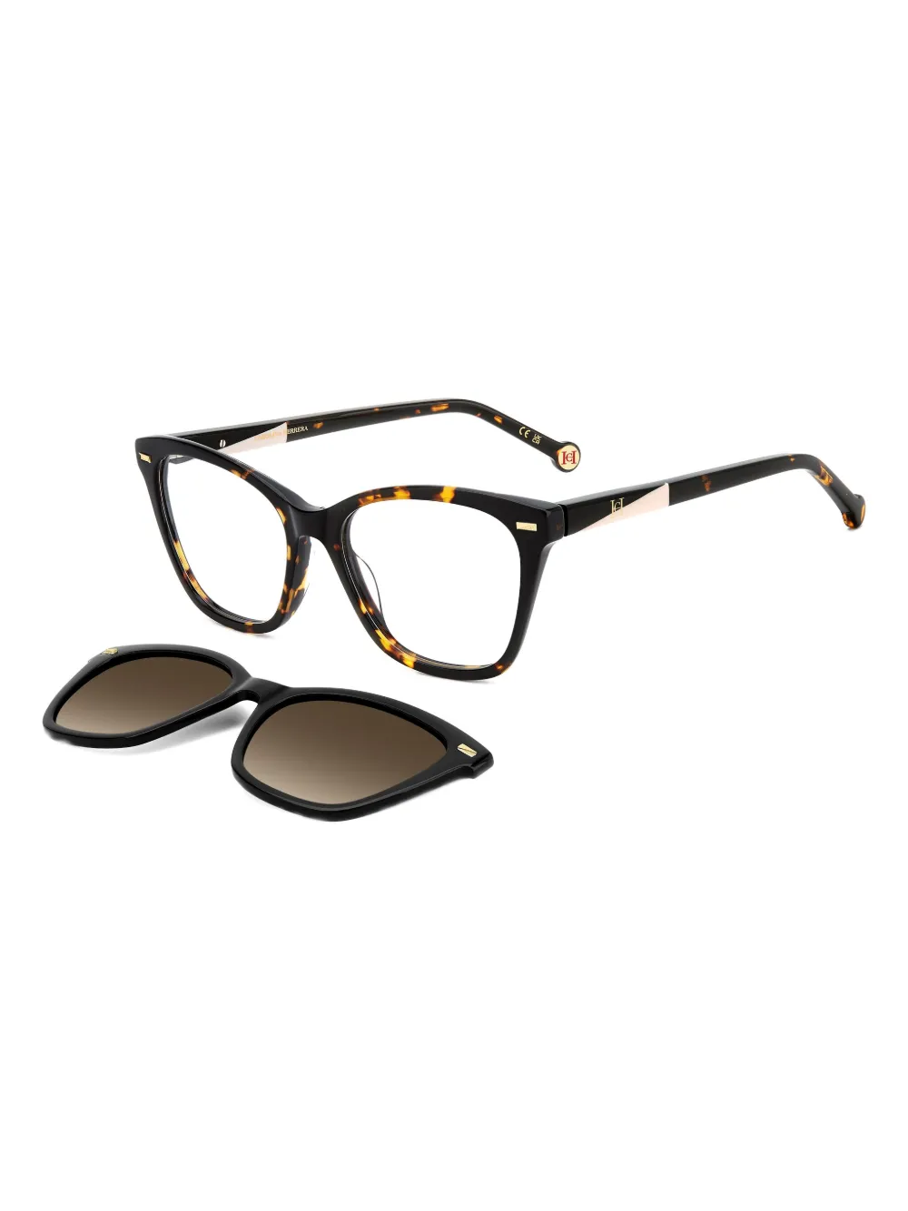 Carolina Herrera lentes de sol con armazón cuadrada estilo carey | Image 2