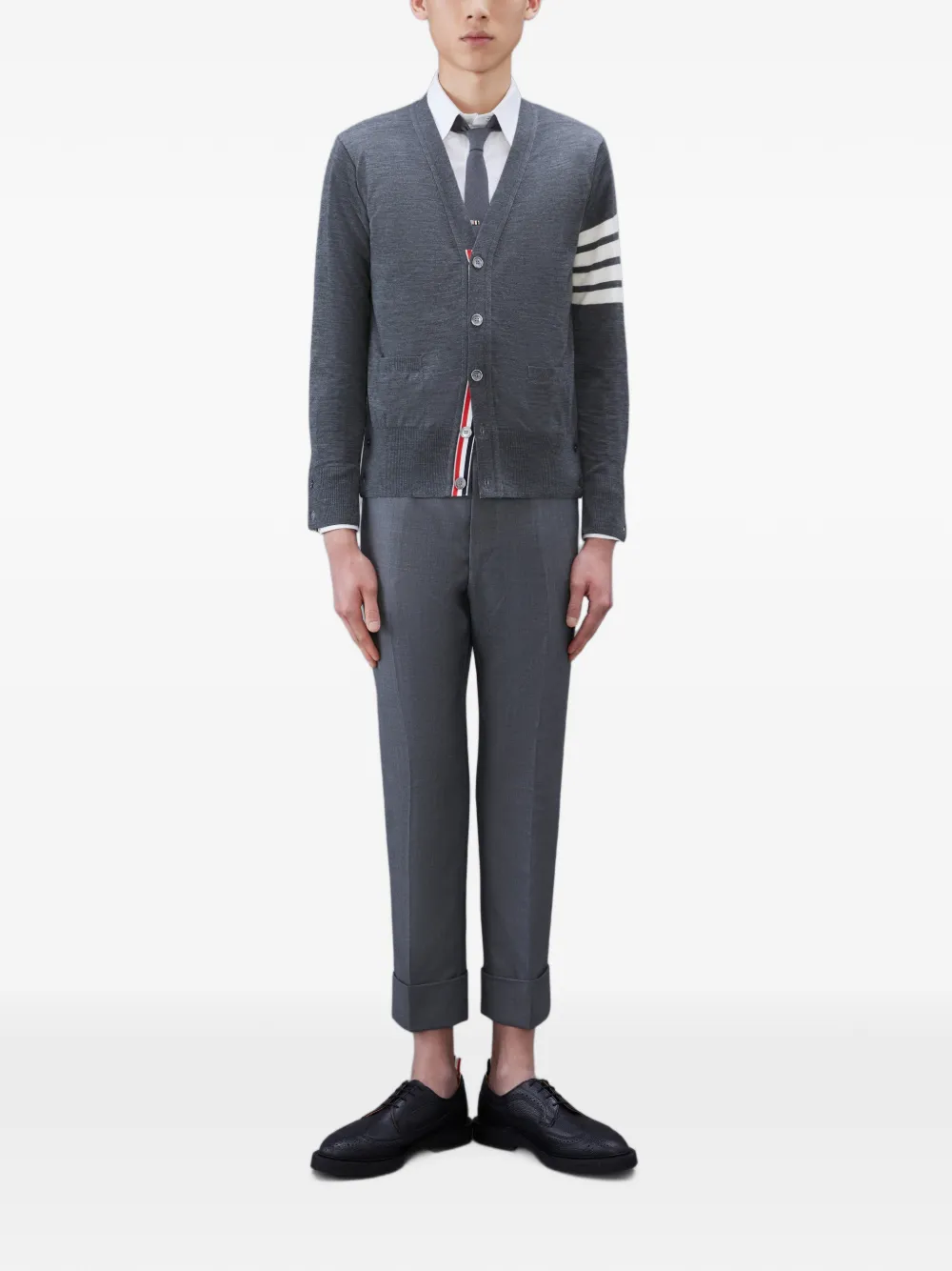 Thom Browne Vest met 4 strepen Grijs