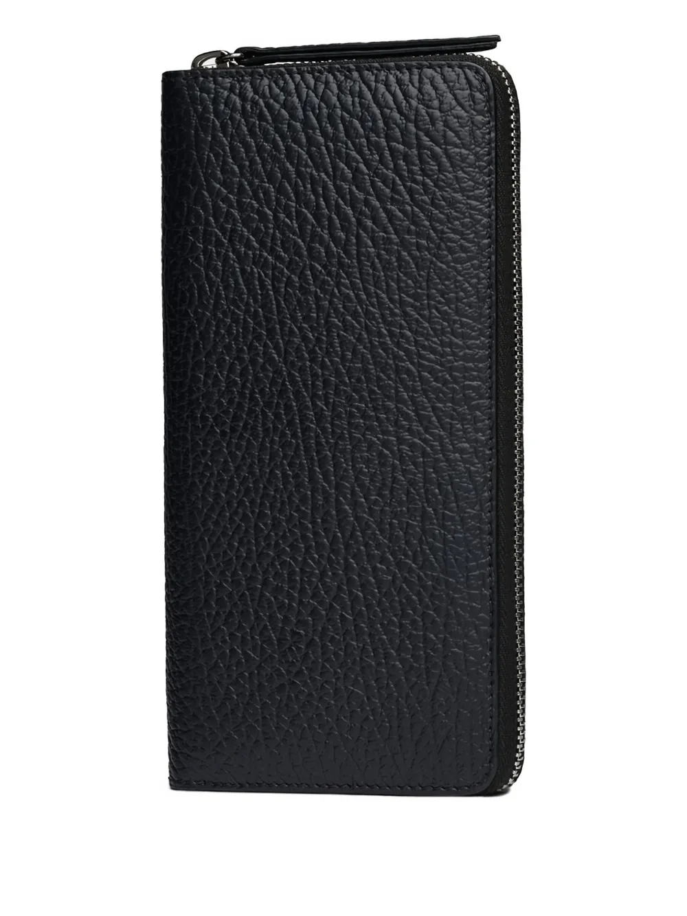 Maison Margiela Grained Leather Zip Wallet In Black