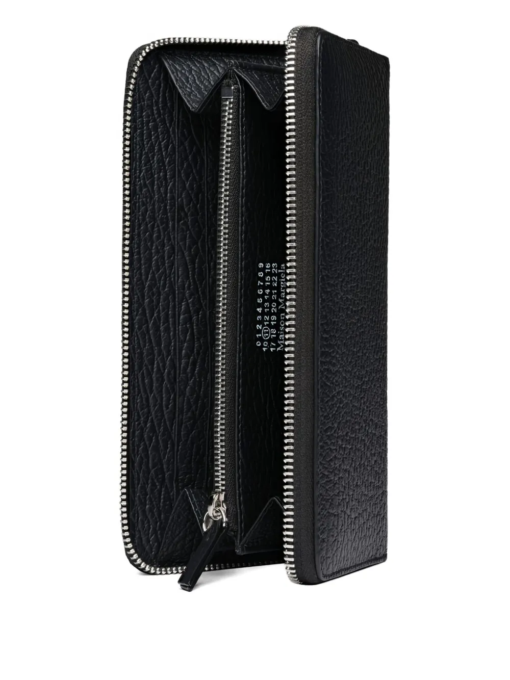 Maison Margiela Grained Leather Zip Wallet In Black