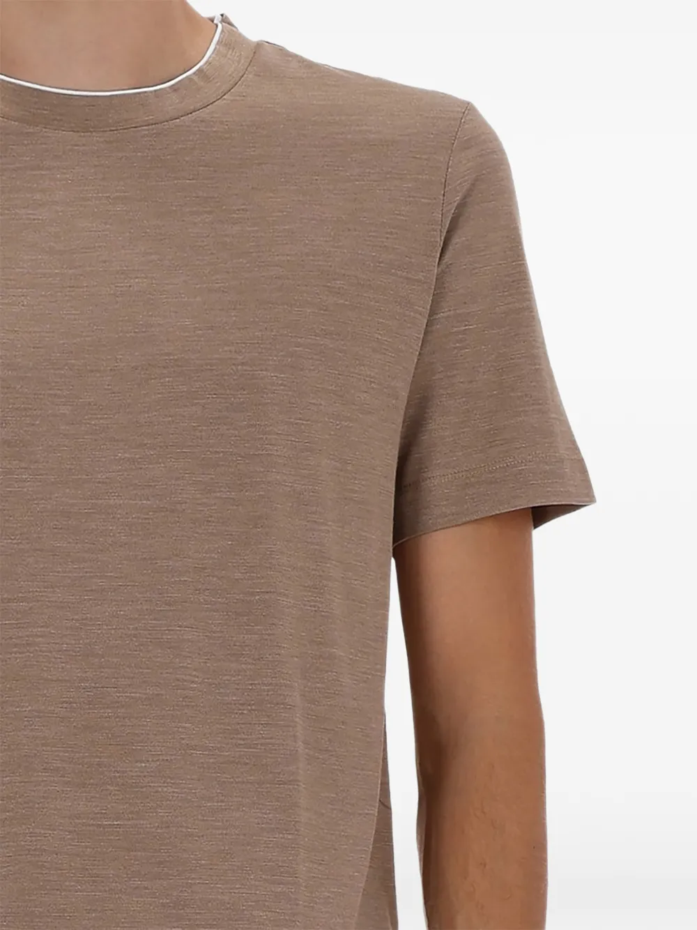 BOSS camel trim T-Shirt - Bruin