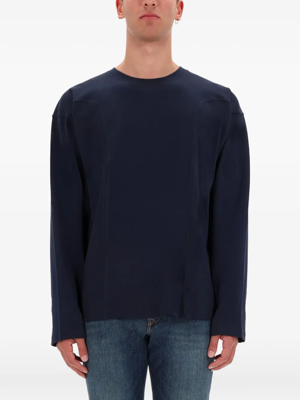 Diesel panelled long-sleeve T-shirt - Blau