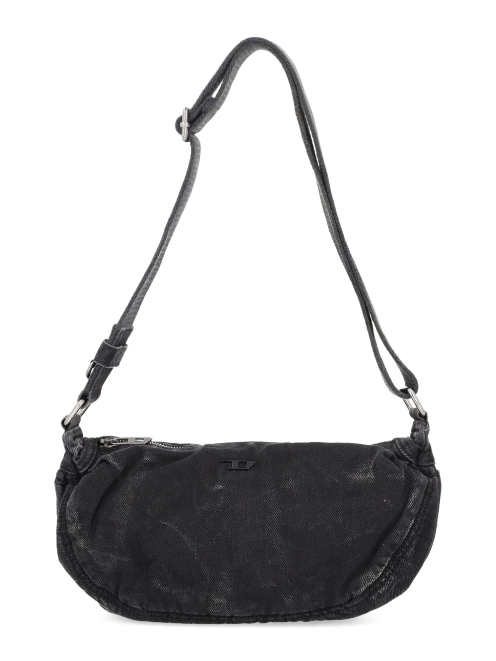 Diesel Rave Embossed-logo Shoulder Bag In Black