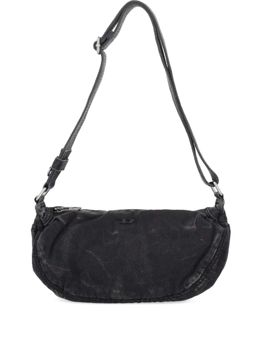 Diesel Rave Embossed-logo Shoulder Bag In Black