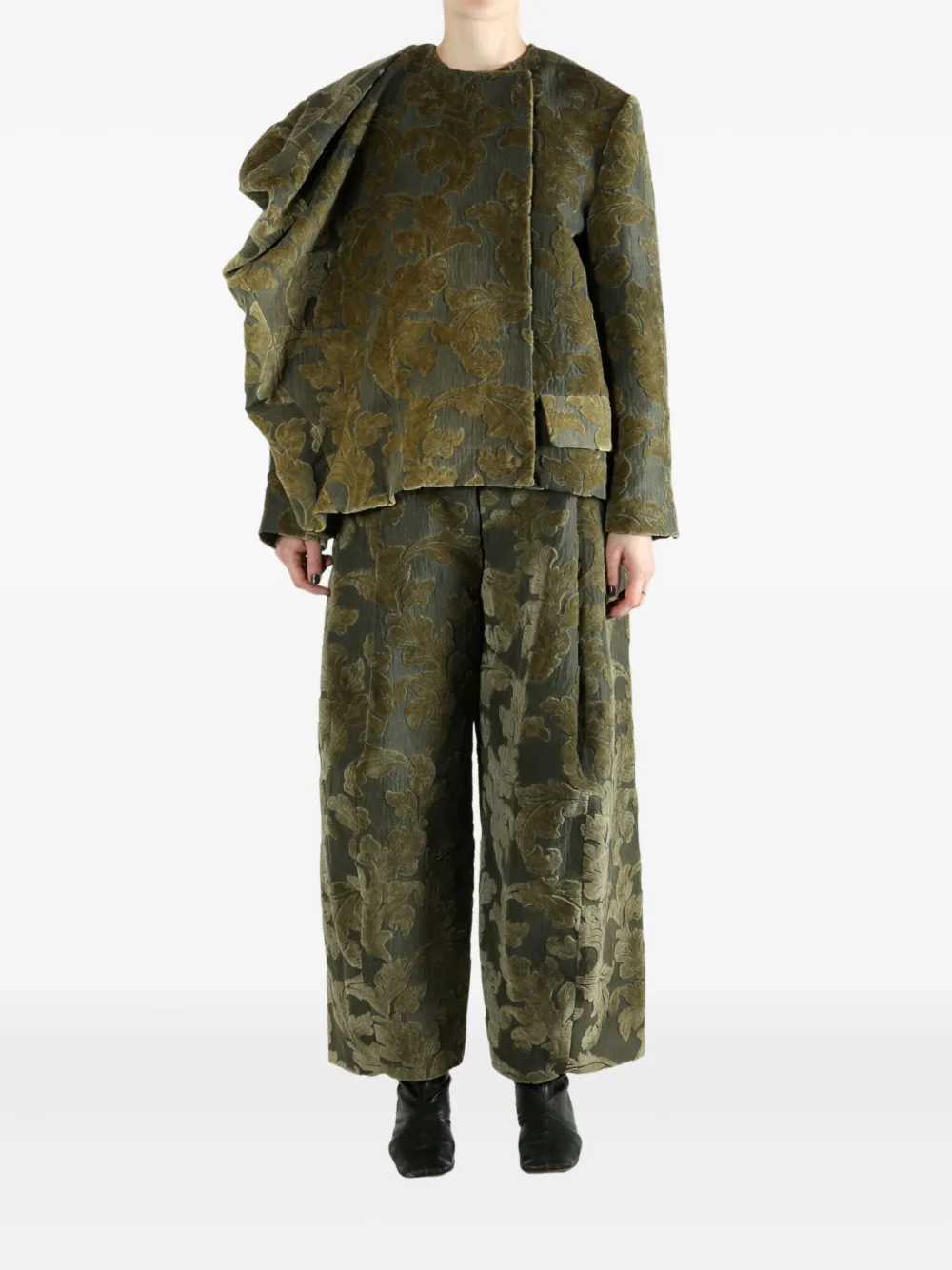 Uma Wang Long-sleeved Casual Jacket In Green