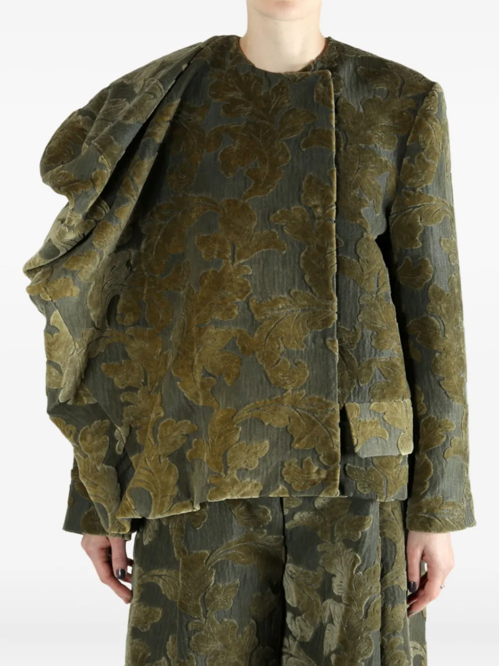 Uma Wang Long-sleeved Casual Jacket In Green