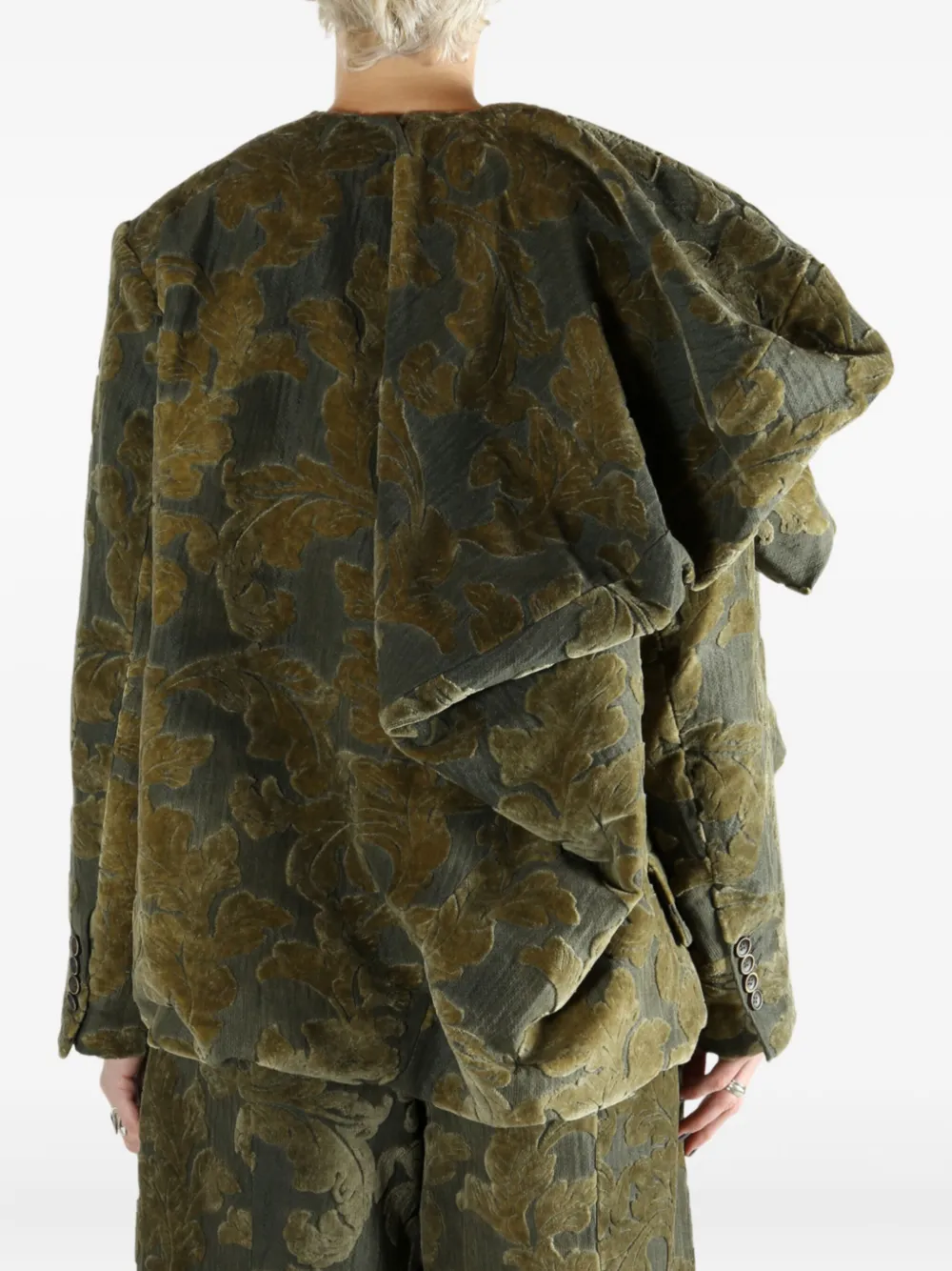Uma Wang Long-sleeved Casual Jacket In Green