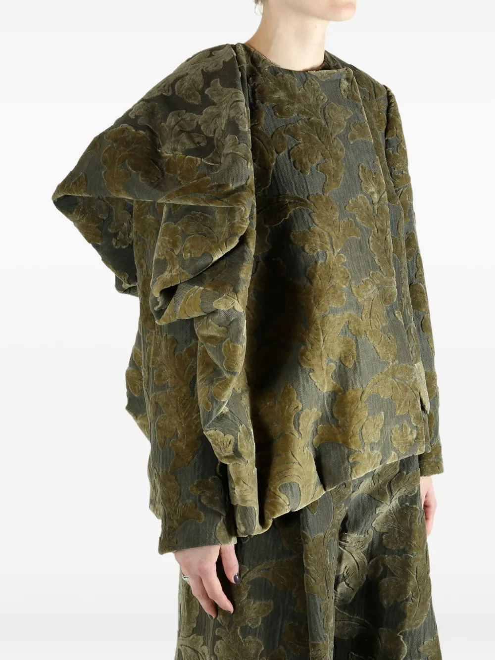 Uma Wang Long-sleeved Casual Jacket In Green