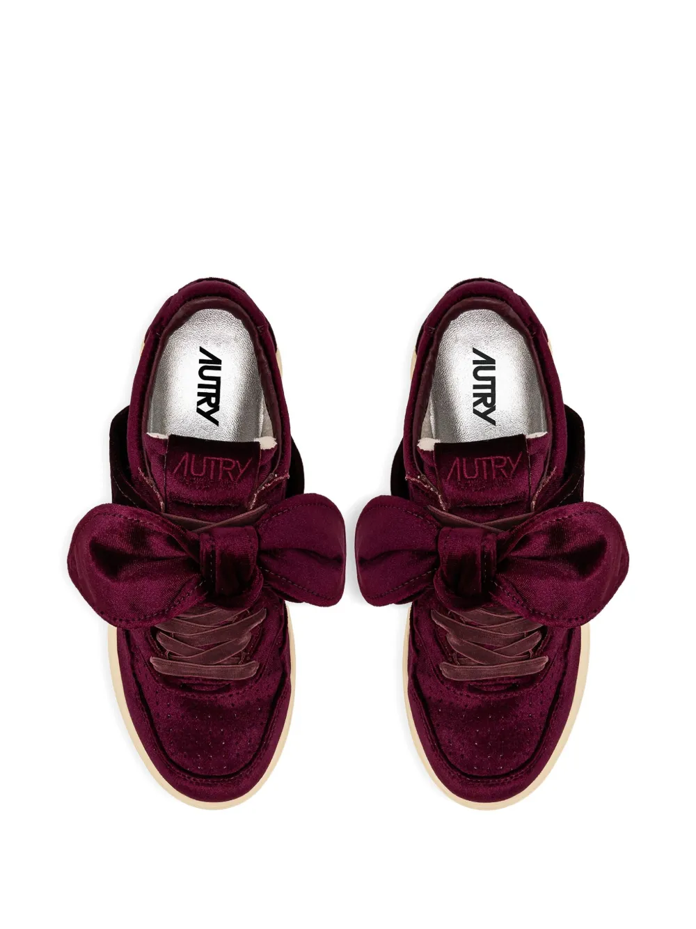 Autry Velvet Bow Medalist Trainers In Brown