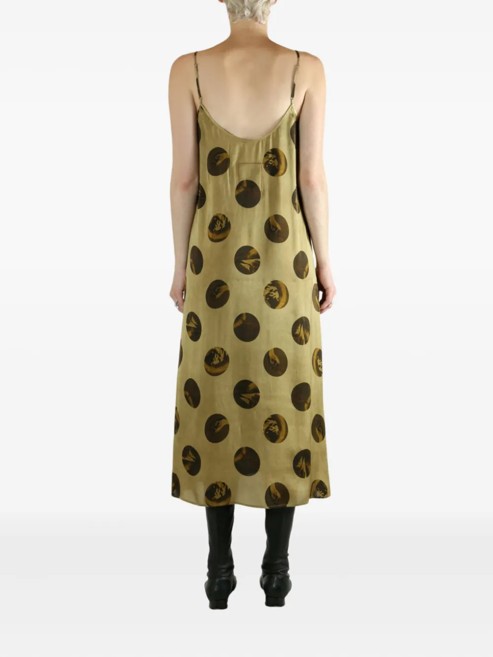 Uma Wang Spaghetti Strap Dress In Green