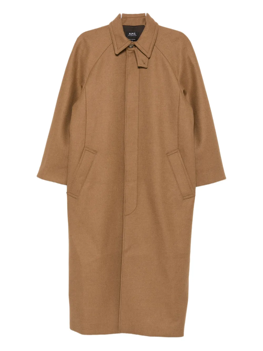 Apc Pocket Wool Coat In Brown