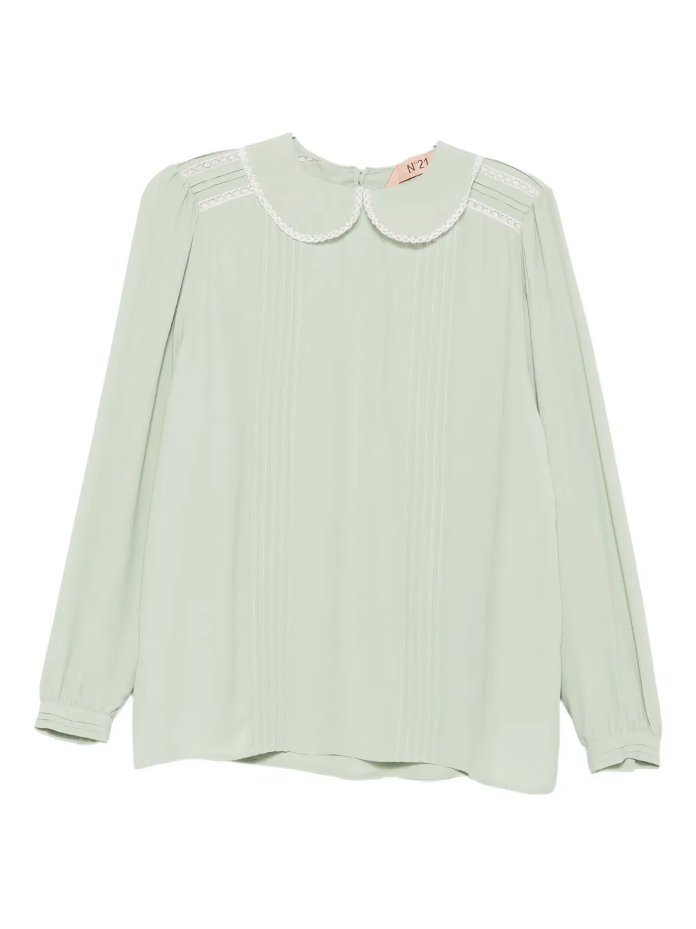 N°21 Lace Peter Pan Collar Blouse In Gray