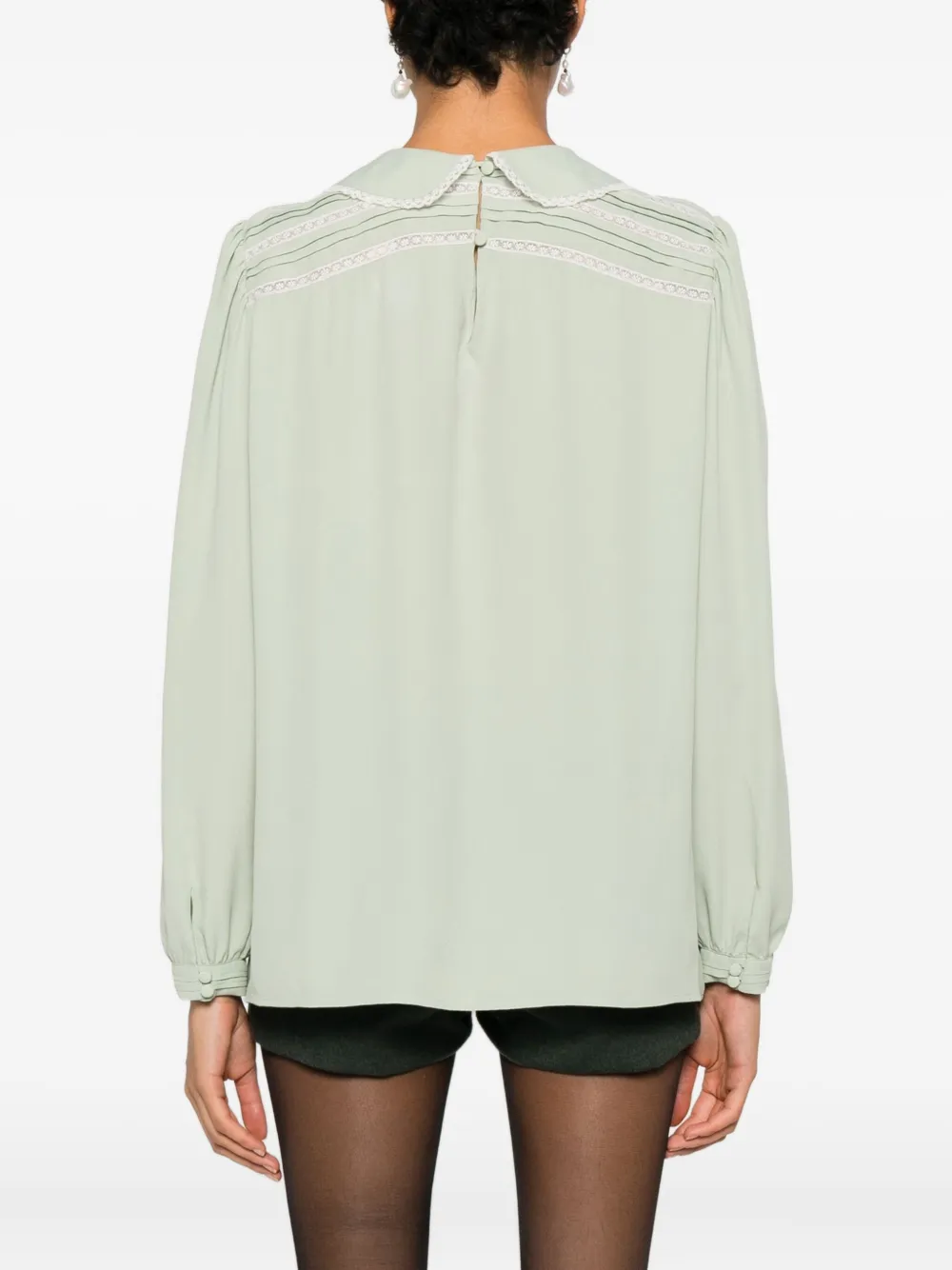N°21 Lace Peter Pan Collar Blouse In Gray