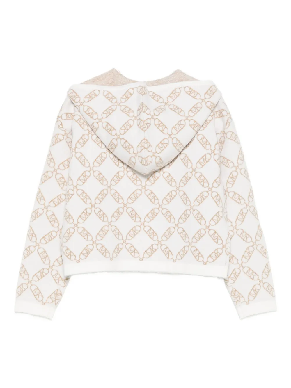 Michael Kors Zip-up Patterned Hoodie In White