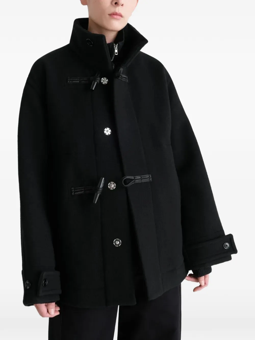 LEMAIRE ベルテッド ダッフルコート | ブラック | FARFETCH JP