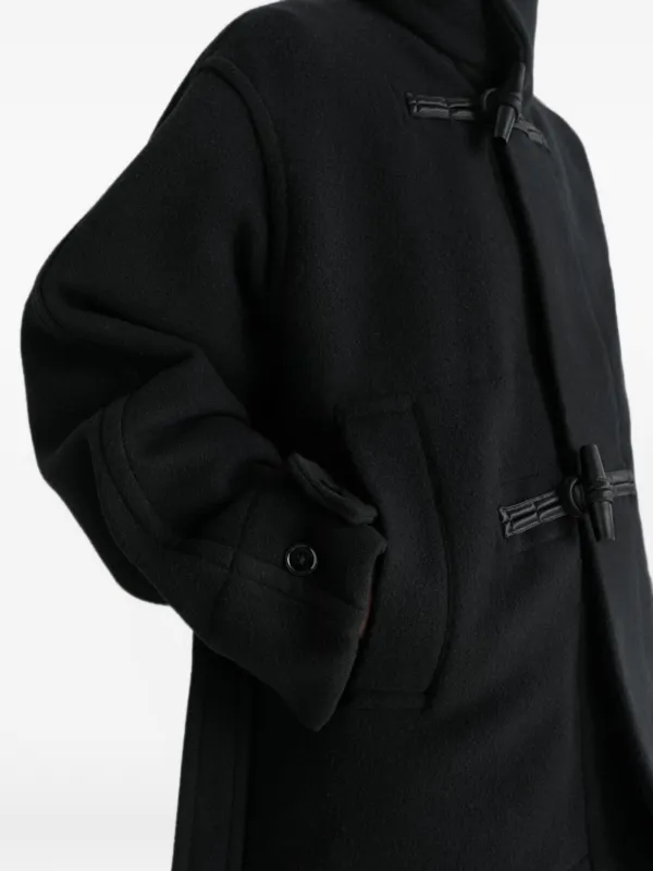 LEMAIRE ベルテッド ダッフルコート | ブラック | FARFETCH JP