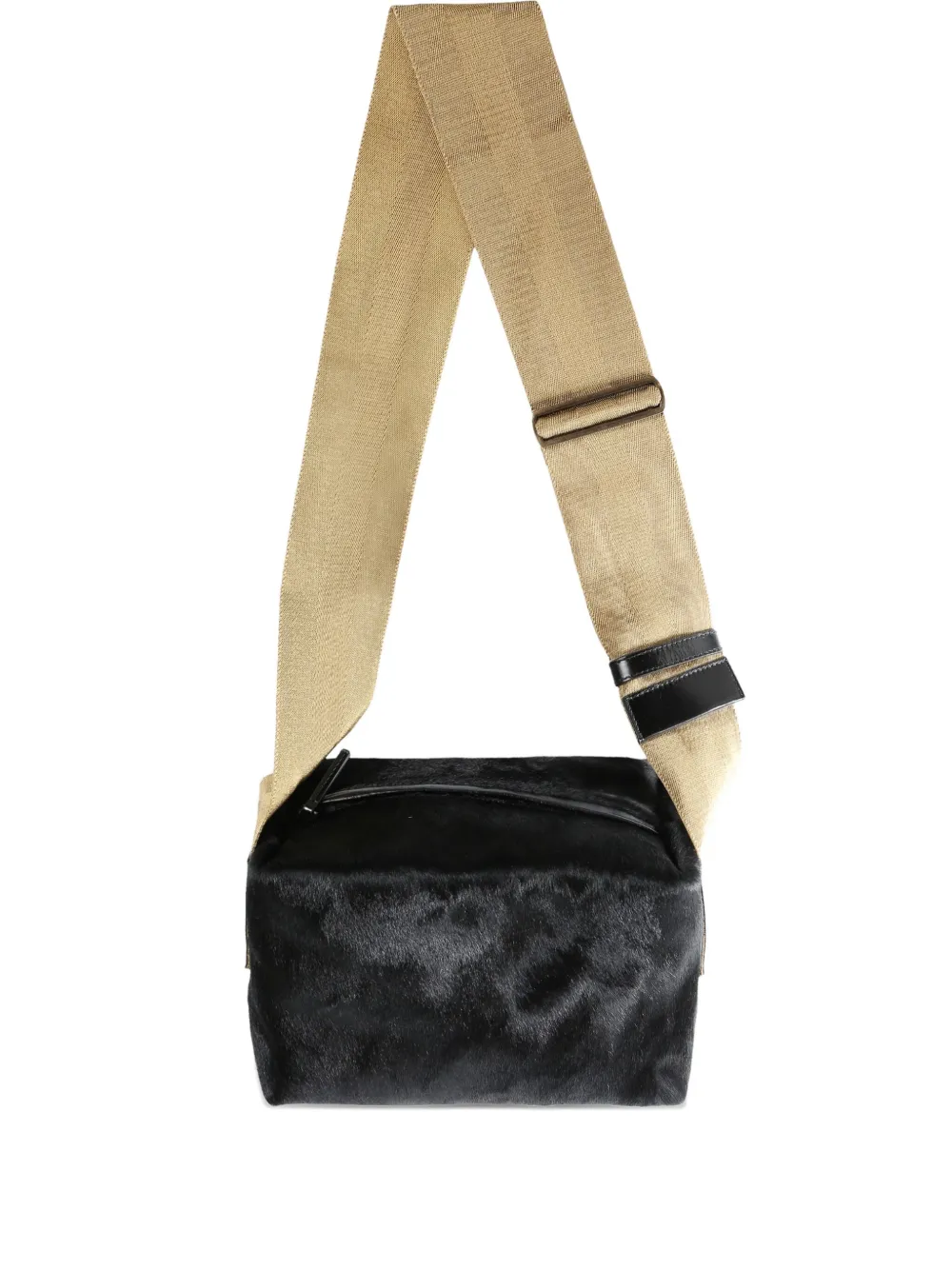 Uma Wang Medium Leather Shoulder Bag In Black