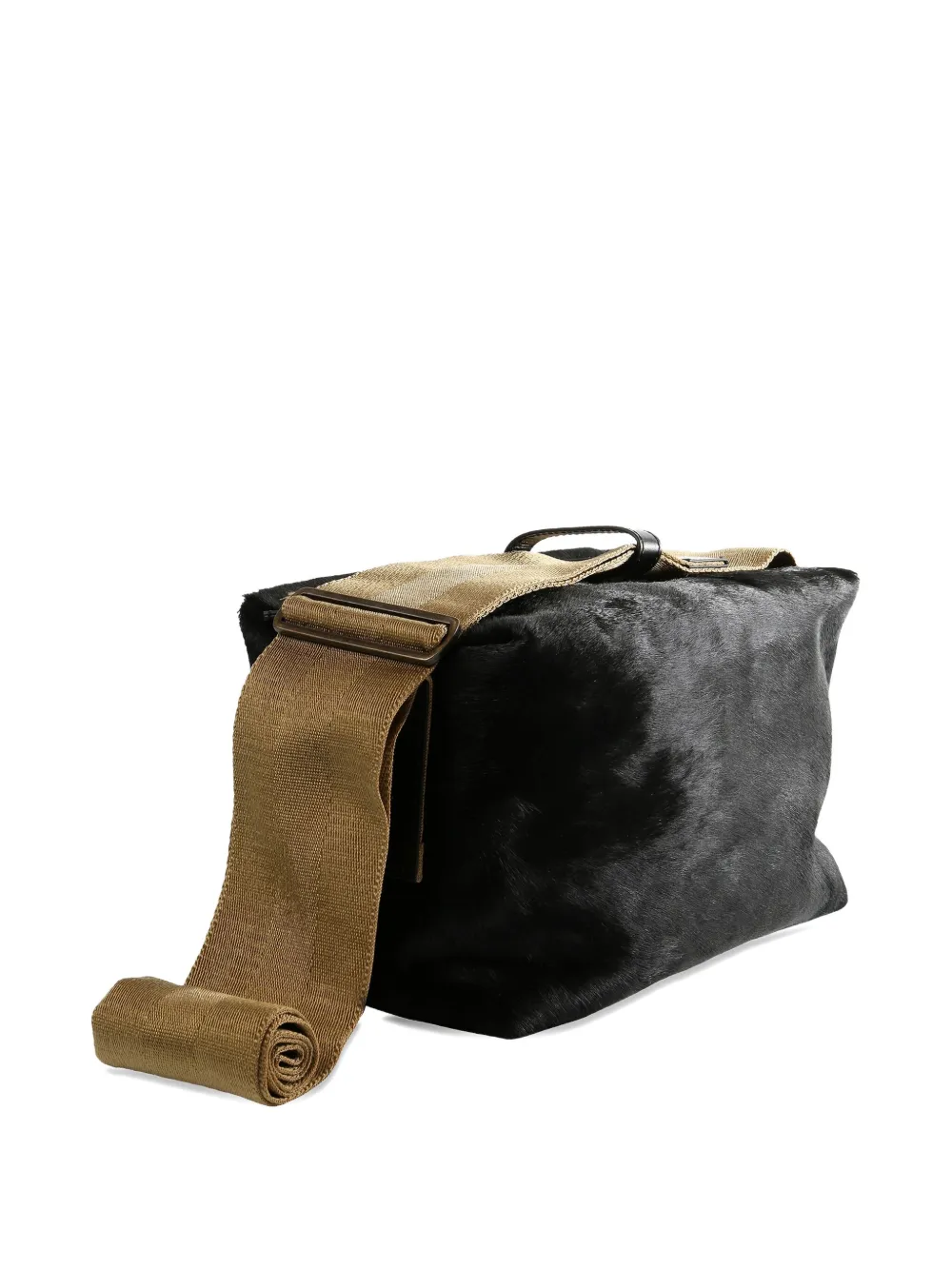 Uma Wang Medium Leather Shoulder Bag In Black