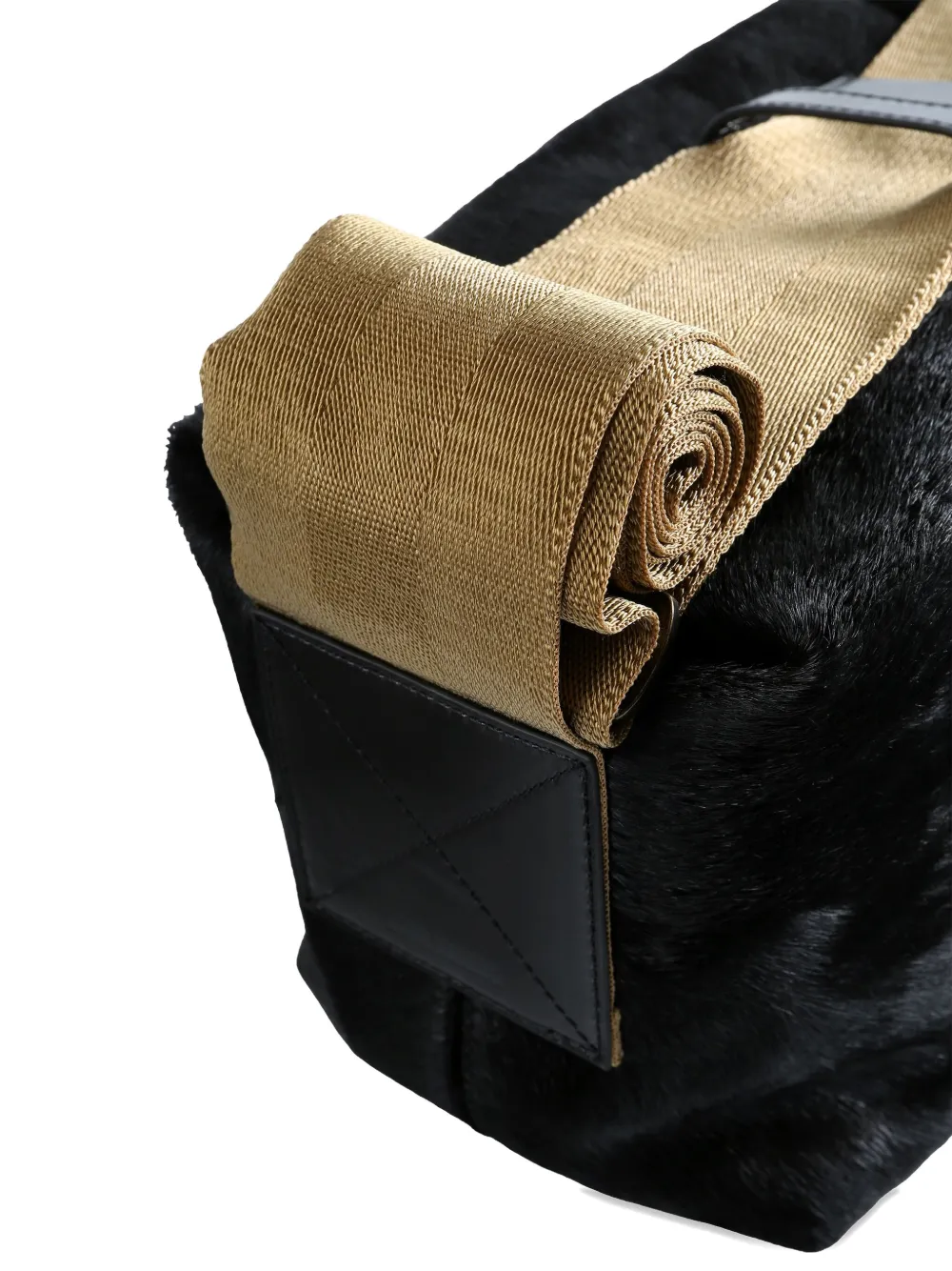 Uma Wang Medium Leather Shoulder Bag In Black