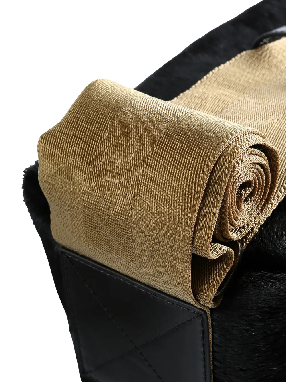 Uma Wang Leren schoudertas Zwart