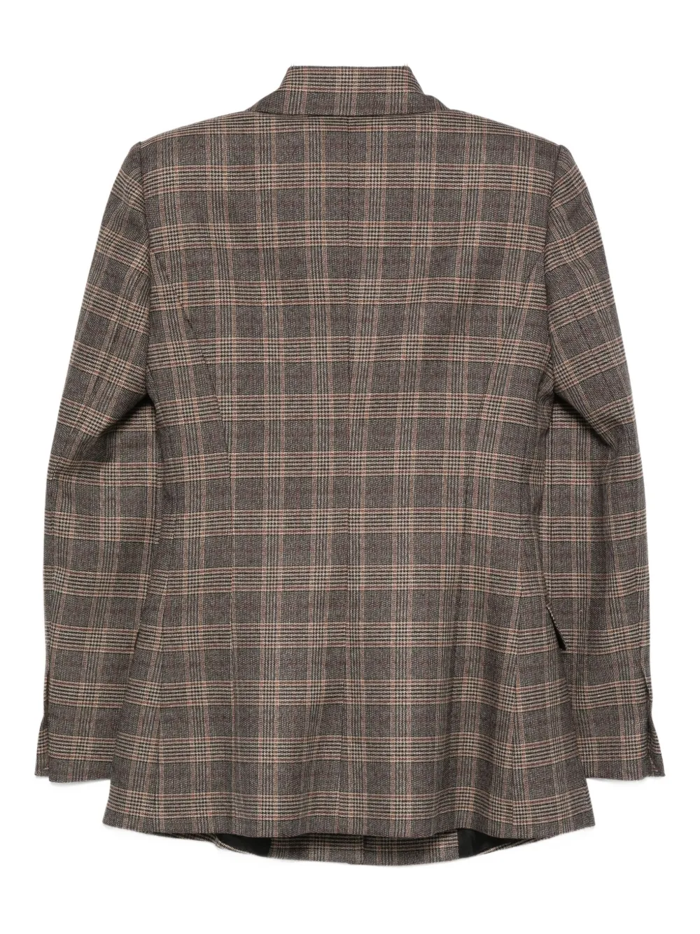 Cenere Check-print Blazer In Brown