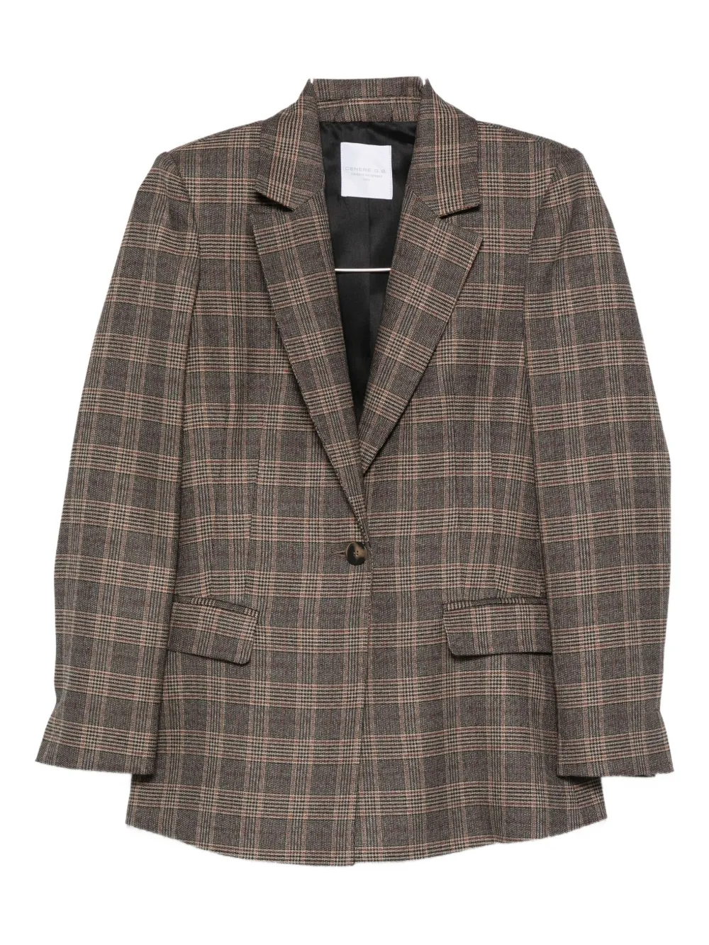 Cenere Check-print Blazer In Brown
